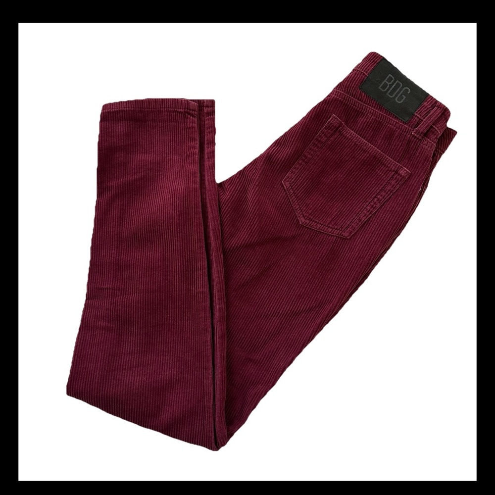 BDG Corduroy Burgundy Pants 24 Women’s High Rise-Mom Maroon Wine Classy Casual